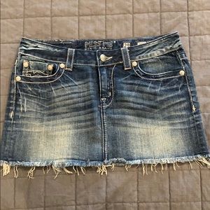 Miss Me Frayed Jean Skirt